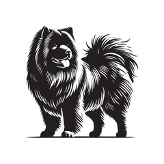 Minimalist Eurasier Dog Silhouette - Eurasier Dog Vector - Dog Illustration