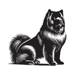 Fototapeta premium Minimalist Eurasier Dog Silhouette - Eurasier Dog Vector - Dog Illustration