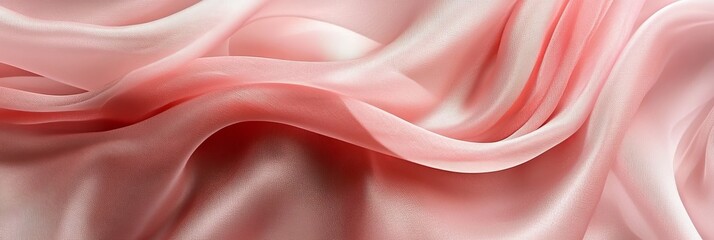Obraz premium Elegant Draped Satin Swirls of Delicate Pink Light Cloth Texture Background For Design