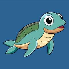 Cute Cartoon Sea Turtle