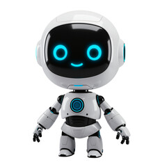 A friendly, cartoonish robot character, rendered in a modern style