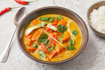 Kürbis-Curry an Kokosmilchsauce