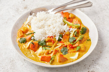 Kürbis-Curry an Kokosmilchsauce