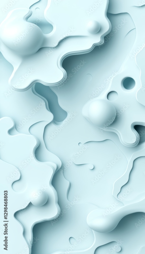 Poster light mint, seafoam background 3d flow pattern abstract design for quality monochromatic texture,