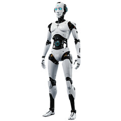 Fototapeta premium A detailed, full-body shot of a futuristic, white humanoid robot