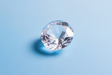 Clear Diamond on Light Blue Surface