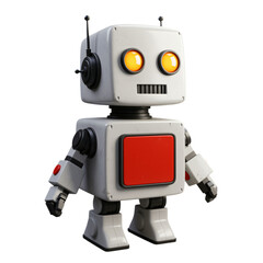 Fototapeta premium A charming, stylized 3D model of a retro robot