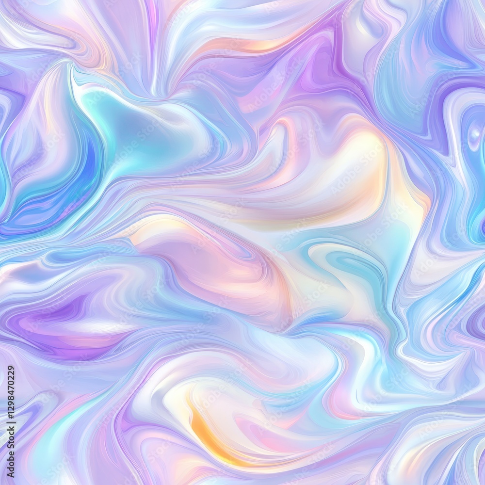 Wall mural fluid fantasy: a mesmerizing and elegant swirl of colors dances across the canvas, creating a dreaml