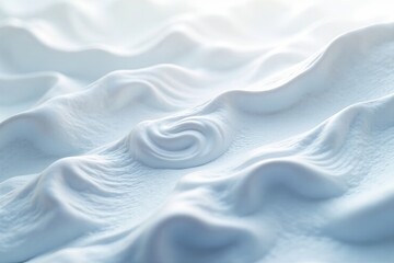 Obraz premium Elegant white swirls blending into soft waves of liquid, pattern, background