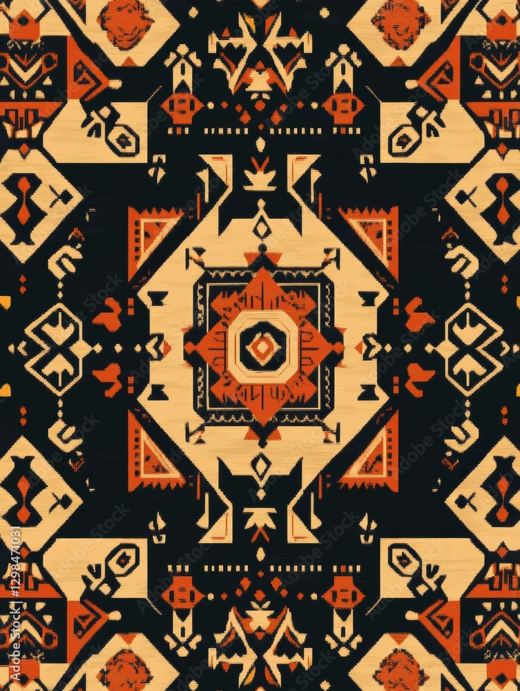 Aufkleber colorful geometric patterns with tribal influences and contrasting colors dominate the design on a d