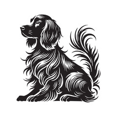 Field Spaniel Dog Vector design - Field Spaniel Dog Silhouette - Minimalist Dog Vector - Field Spaniel Dog Illustration.
