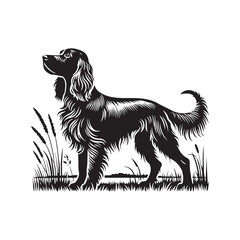 Field Spaniel Dog Vector design - Field Spaniel Dog Silhouette - Minimalist Dog Vector - Field Spaniel Dog Illustration.