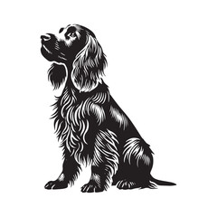 Field Spaniel Dog Vector design - Field Spaniel Dog Silhouette - Minimalist Dog Vector - Field Spaniel Dog Illustration.
