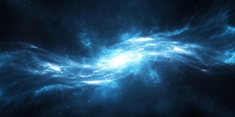 swirling misty waves forming luminous cyber space