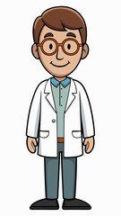 Fototapeta premium Biologist smiling in lab coat against white background