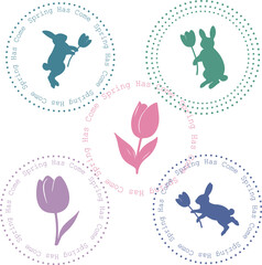 Spring has come set of rubber stamps