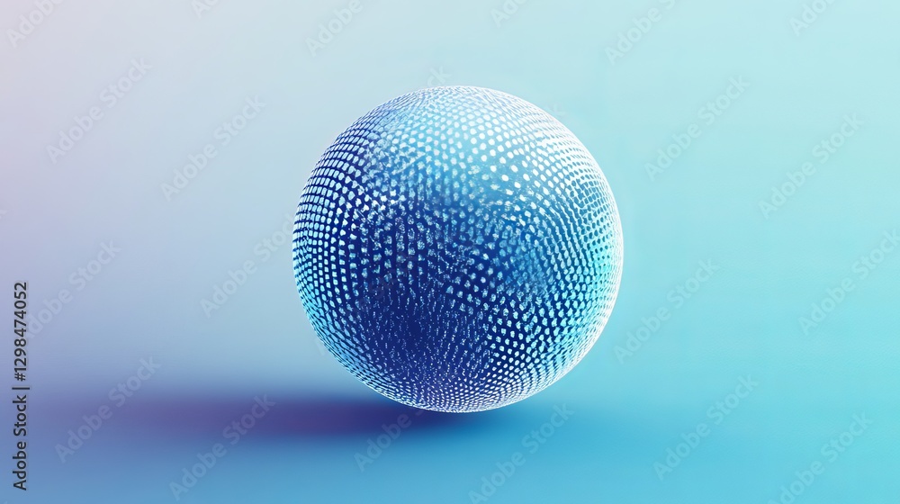 Aufkleber abstract blue sphere digital art modern technology background design futuristic 3d render graphic el