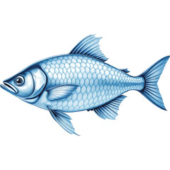 Illustration of a Light Blue Fish