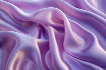 Obraz premium Close-up of flowing lavender silk fabric, showcasing its smooth texture and beautiful sheen.