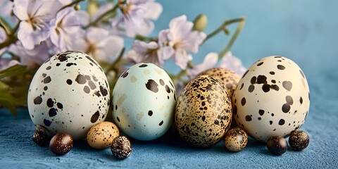Speckled Quail Eggs Easter Decor Spring Flowers
