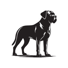 Fila Brasileiro Dog Silhouette - Minimalist Fila Brasileiro Dog Vector - Fila Brasileiro Dog Illustration.