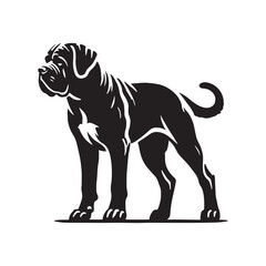 Fila Brasileiro Dog Silhouette - Minimalist Fila Brasileiro Dog Vector - Fila Brasileiro Dog Illustration.