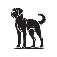 Fila Brasileiro Dog Silhouette - Minimalist Fila Brasileiro Dog Vector - Fila Brasileiro Dog Illustration.