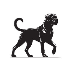 Fila Brasileiro Dog Silhouette - Minimalist Fila Brasileiro Dog Vector - Fila Brasileiro Dog Illustration.