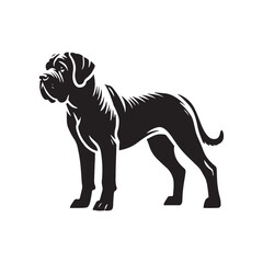 Fila Brasileiro Dog Silhouette - Minimalist Fila Brasileiro Dog Vector - Fila Brasileiro Dog Illustration.