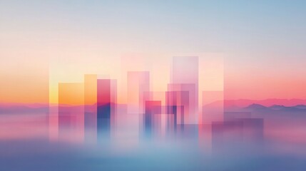 soft futuristic mist blending with abstract transparency