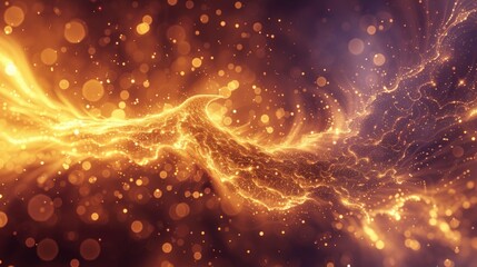Abstract golden energy flow in cosmic space