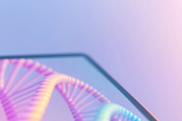 Colorful DNA strand appears through transparent screen, symboliz