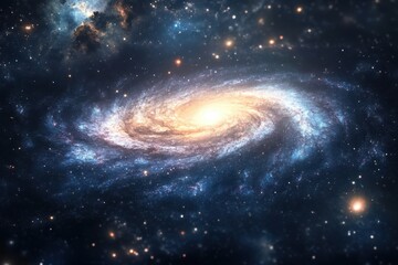 Obraz premium Beautiful spiral galaxy mesmerizing viewers with its bright core and swirling arms in space