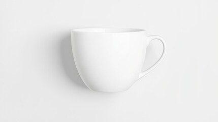 Fototapeta premium White mug on white background, studio shot, mockup