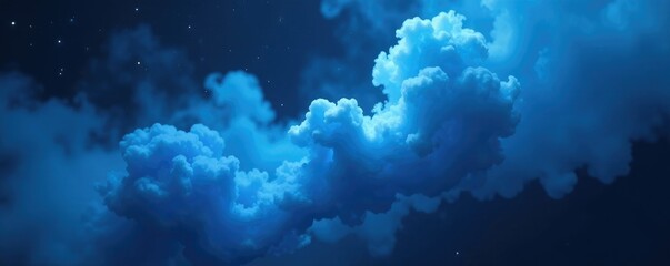 Ethereal blue smoke wafts through the darkness of space, fog, blue, paranormal