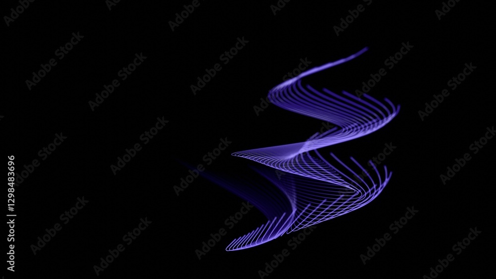 Leinwandbilder abstract glabstract glowing purple lines forming smooth waves on a dark background, creating a moder