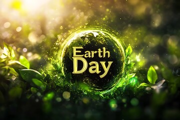 Eco Earth Day Logo with Nature and Green Focus
