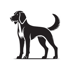 Finnish Hound Dog Silhouette - Minimalist Finnish Hound Dog Vector - Finnish Hound Illustration.
