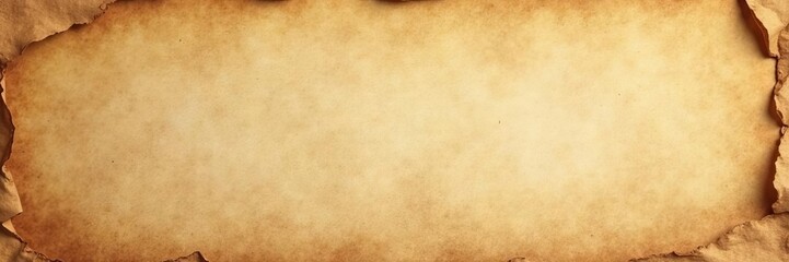 Obraz premium Aged brown paper texture, wrinkled edges, grunge details, background, paper, detail