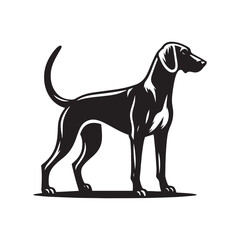 Finnish Hound Dog Silhouette - Minimalist Finnish Hound Dog Vector - Finnish Hound Illustration.