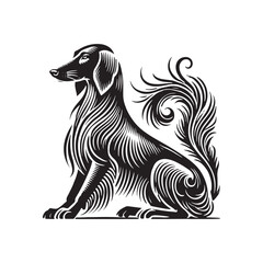 Finnish Hound Dog Silhouette - Minimalist Finnish Hound Dog Vector - Finnish Hound Illustration.