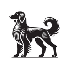 Finnish Hound Dog Silhouette - Minimalist Finnish Hound Dog Vector - Finnish Hound Illustration.