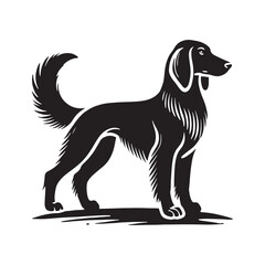 Finnish Hound Dog Silhouette - Minimalist Finnish Hound Dog Vector - Finnish Hound Illustration.