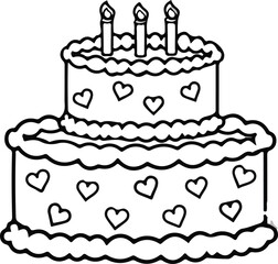 Birthday Cake Drawing, Painting and Coloring for