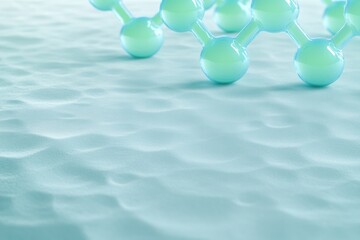 Translucent molecules float above smooth, undulating surface, cr