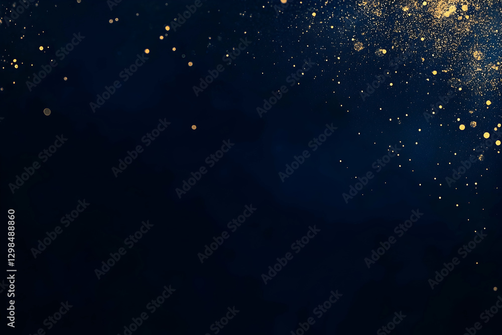 Canvas Prints abstract blurred bokeh lights on a dark blue background,