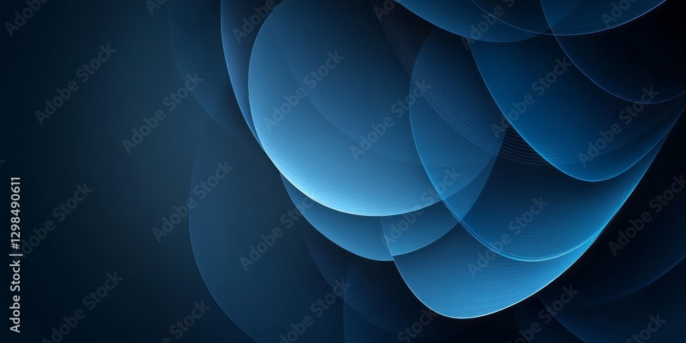 Poster abstract blue shapes create a layered wave like design