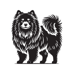 Obraz premium Finnish Lapphund Dog Silhouette - Finnish Lapphund Dog Vector - Minimalist Dog Illustration.