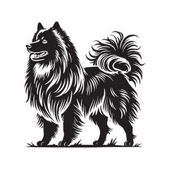 Finnish Lapphund Dog Silhouette - Finnish Lapphund Dog Vector - Minimalist Dog Illustration.