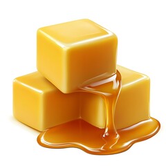 Delicious Caramel Cubes  Sweet Treat  Golden Syrup  Candy